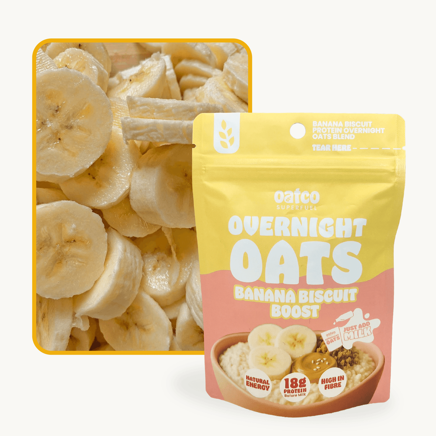 Banana Biscuit Boost Superfuel Overnight Oat Pouch