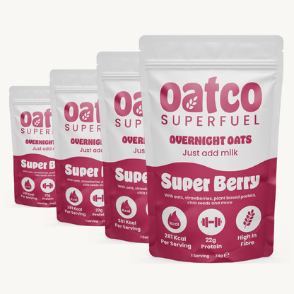 Oatco Super Berry just add milk overnight oats pouches