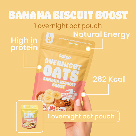 Banana Biscuit Boost Superfuel Overnight Oats | Single Pouch