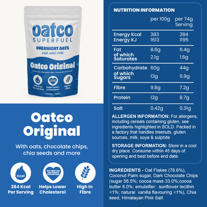 Oatco Original Nutrition Information