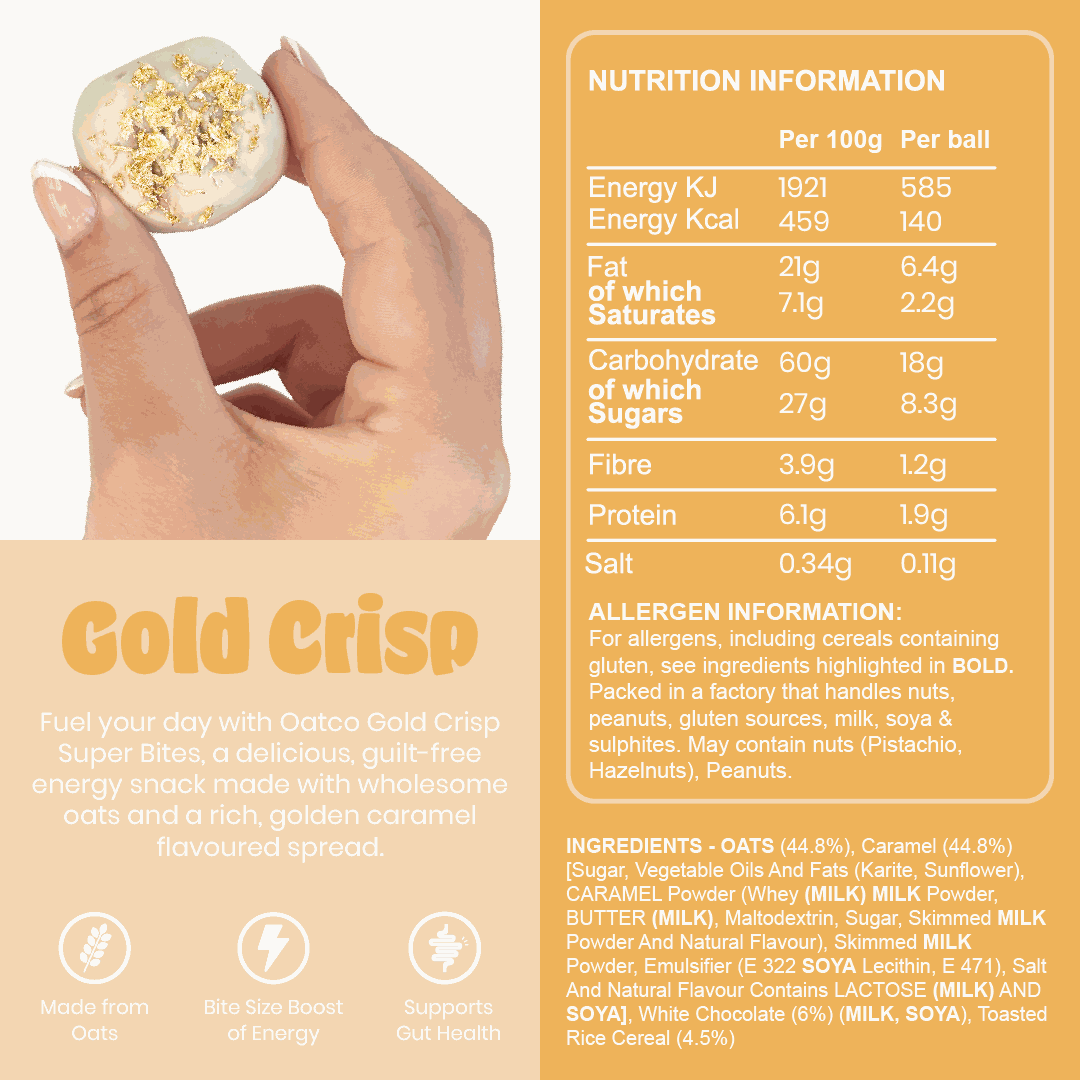 Oatco Superfuel Gold Crisp Nutritional Information
