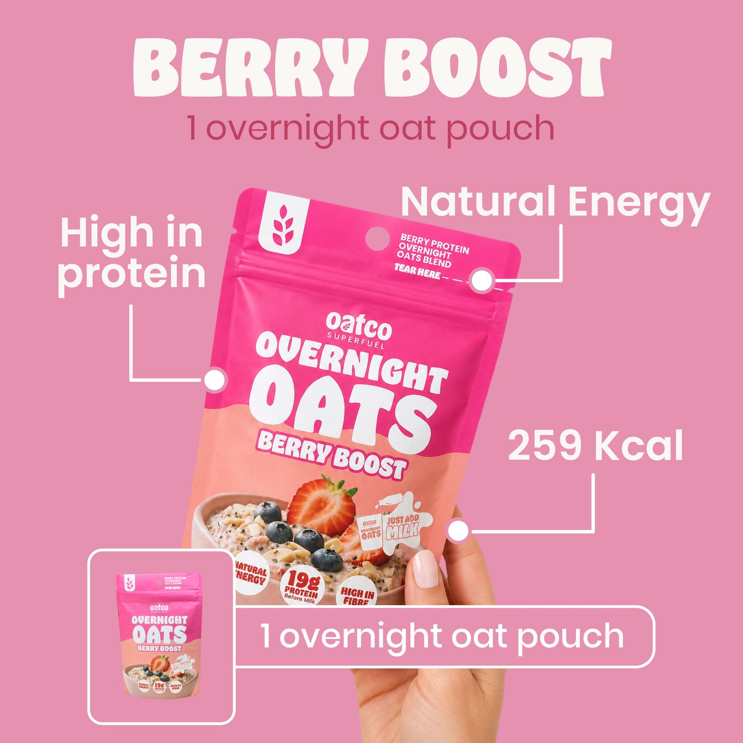 Berry Boost Superfuel Overnight Oats | Single Pouch